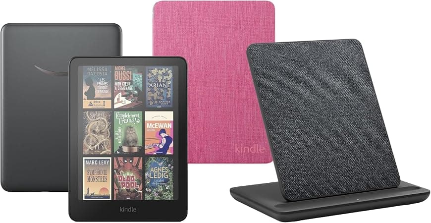 Kindle Colorsoft Signature Edition (32 GB) without ads, Black Amazon Clear Back Cover and a Made for Amazon Wireless Charging Dock - Image 1