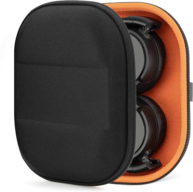 Geekria Shield Headphone Case Compatible with Sony MDR-ZX300, MDR-ZX110 and Others, Replacement Hard Carrying Case with Cable Storage (Black)