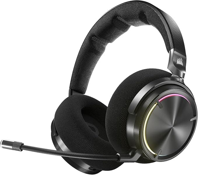 Corsair Virtuoso Max Wireless Gaming Headset with Bluetooth – Dolby Atmos, SoundID, Active Cancellation, Broadcast Quality Microphone, Graphene Transducers, for PC, Mac, PS5, PS4 – Carbon - Image 1