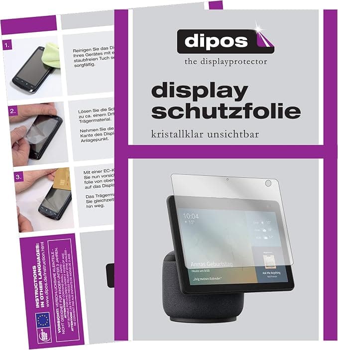 dipos I 2X Protection ecrán Compatible avec Amazon Echo Show 10 (3. Generation) Films de Protection d'écran Transparent - Image 1