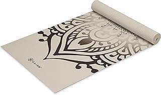 Gaiam - Tapis de yoga, d'exercice et de fitness antidérapant de qualité supérieure à imprimé, 5 mm d'épaisseur, pour tous les types de yoga, pilates et entraînements au sol (172,7 x 61 x 5 mm)