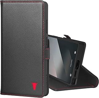Samsung TORRO Coque Compatible avec Samsung Galaxy S25 Ultra 5G 2025 – Étui Portefeuille en Cuir Véritable avec Béquille et Porte-Cartes (Noir)