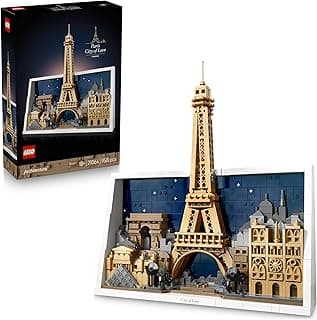 LEGO LEGO Architecture Paris, Ville de l’Amour - Maquette Miniature DIY pour Adulte - Décoration Intérieure - Panneau Mural 3D avec Monuments Parisiens Emblématiques Dont Tour Eiffel - Idée Cadeau 21064