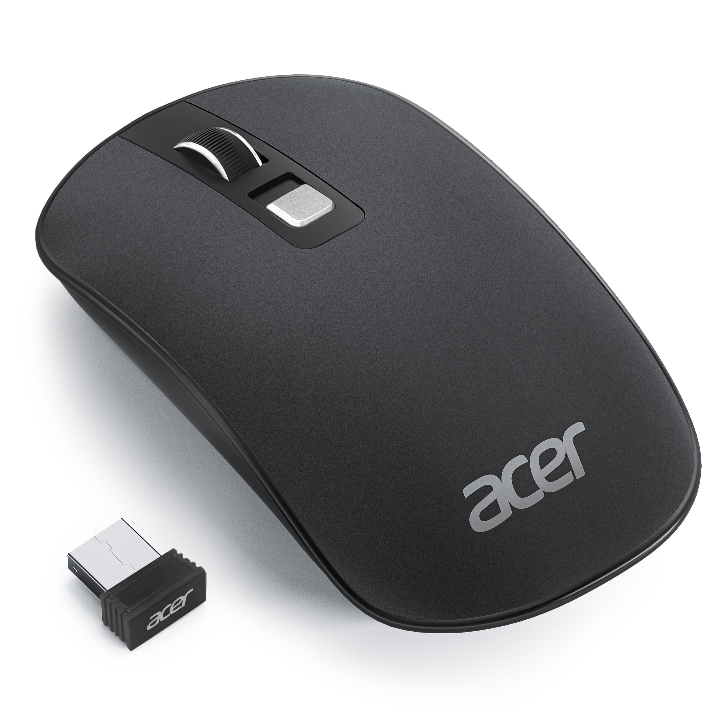 acer Wireless Mouse, 2.4GHz Optical Mouse with 4 Programmable Buttons 1600 DPI Ambidextrous and Ergonomic, Connection or Receiver USB Multi Devices for PC/Computer/Phone/Tablet - Image 1