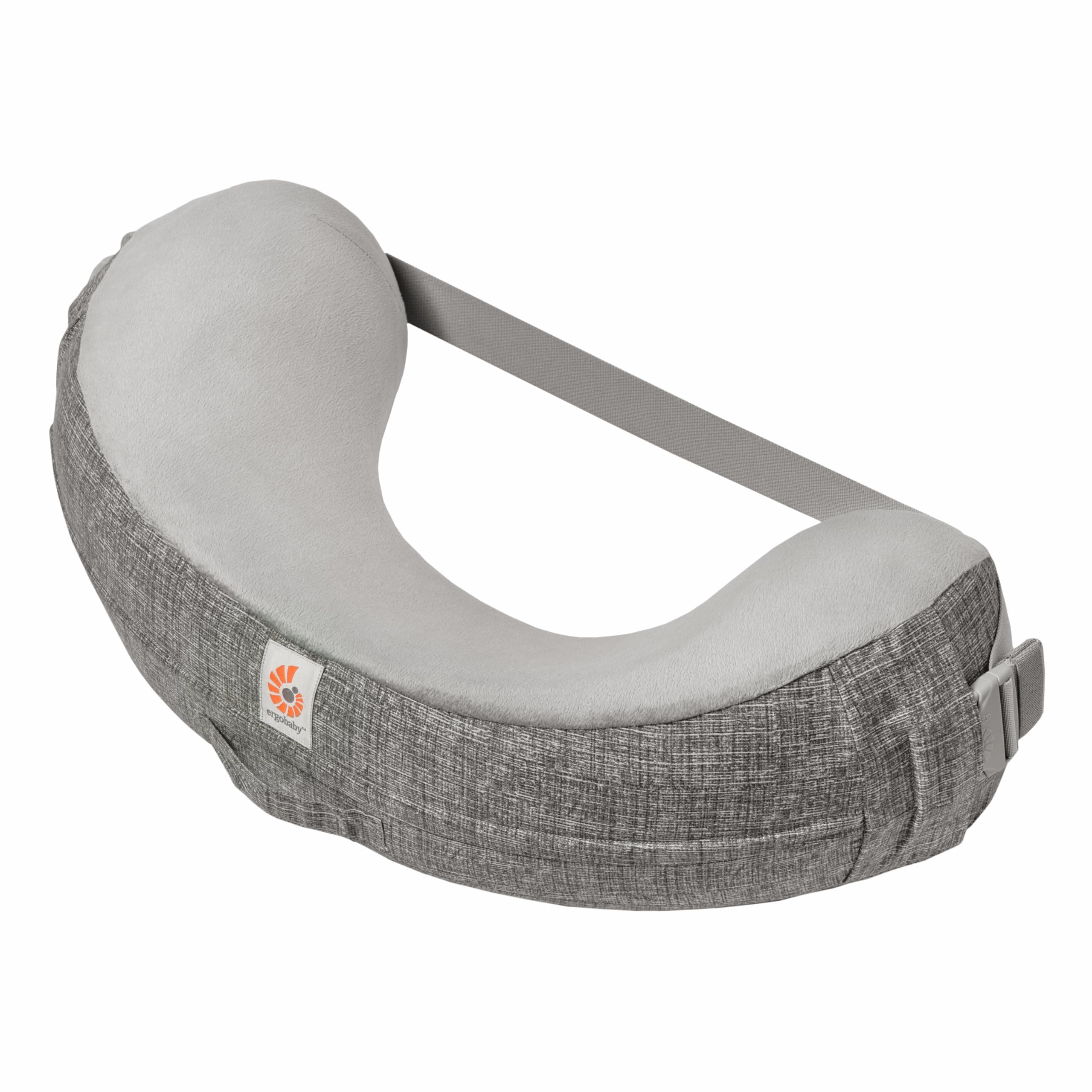 Ergobaby Ergobaby Natural Curve Ergonomic Nursing Pillow with Strap, Nursing Pillow with Back Strap and Buckle Closure for High Comfort and Stability, Grey