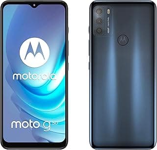 Motorola Smartphone Moto G50 (6,5" Max Vision HD+, Qualcomm Snapdragon 480 2,0 GHz octa-core, triple caméra 48 MP, batterie 5 000 mAh, double SIM, 4/64 Go, Android 11), Gris acier (Reconditionné)