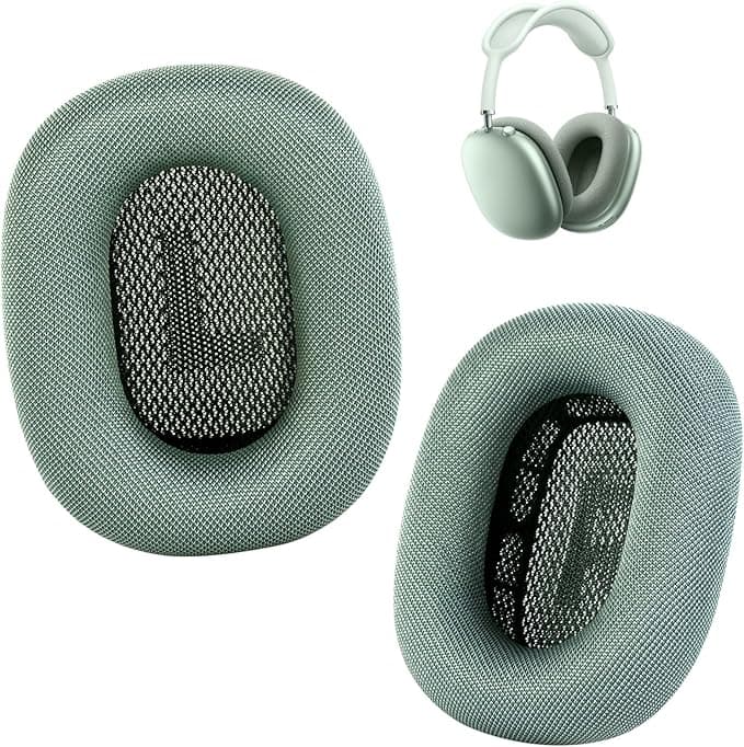 AirPods Max Ear Cushions - Upgraded Mesh Cushions Compatible with Apple AirPods Max with Silicone Layer, Magnet, Memory Foam & Noise Isolating (Green)