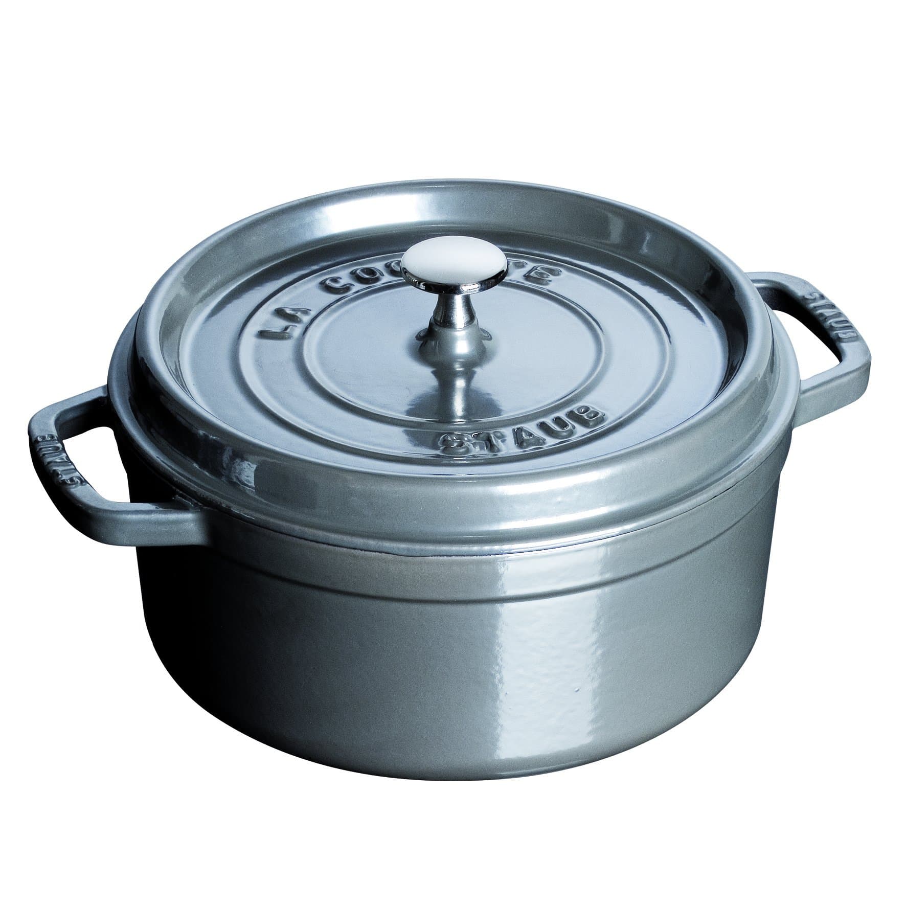 Staub 2.5 Quart Round Casserole Dish, Graphite Grey - Image 1