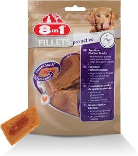 8in1 Fillet Pro Active Friandises pour chiens adultes et seniors de grandes races – Renforce la mobilité – Au poulet – 80g