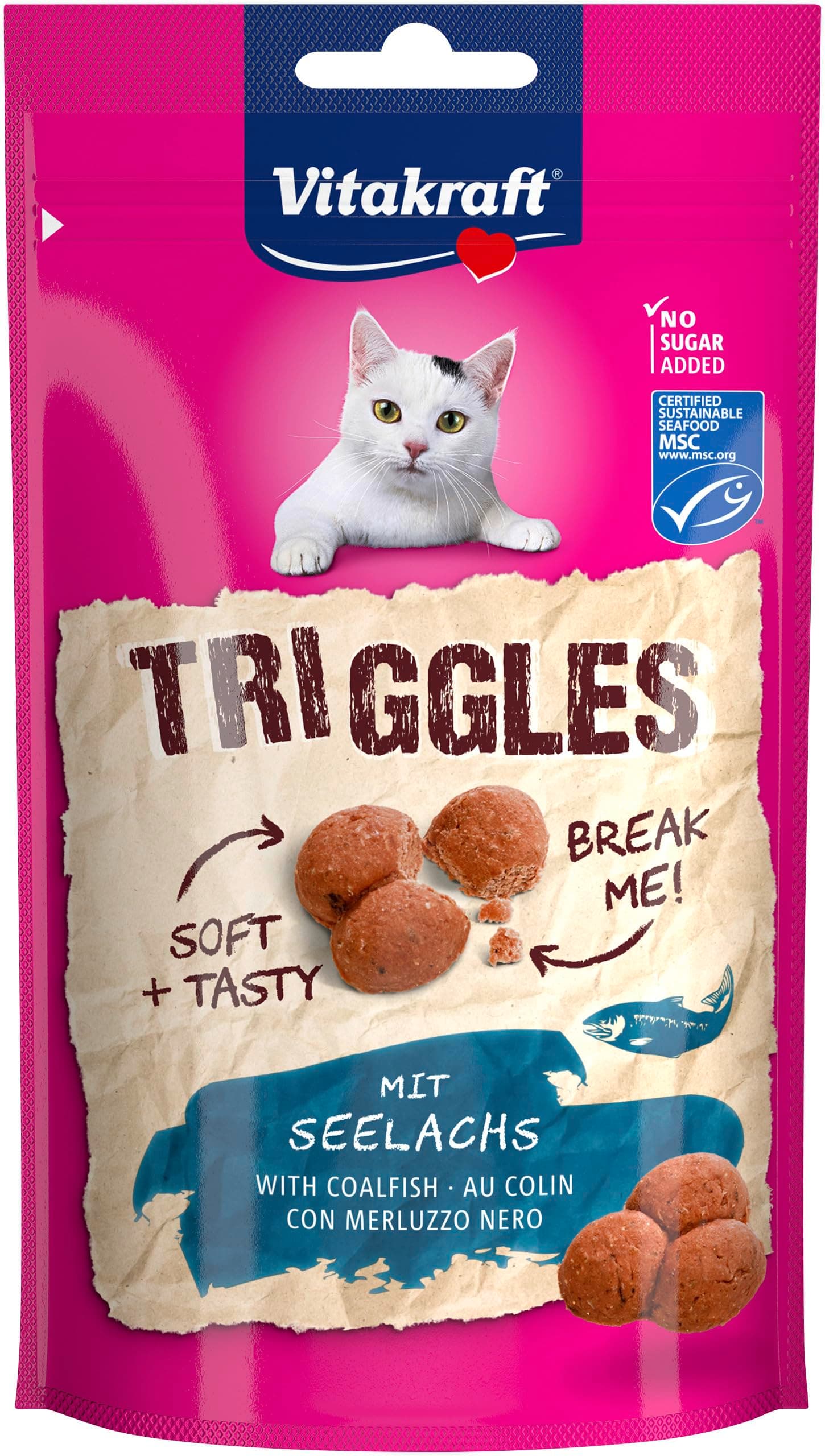 VITAKRAFT - Triggles, Cat Treat, With Black Place, Small Gourmet Bites, No Sugar Added (1 X 40G) - Image 1