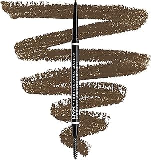 NYX Professional Makeup Crayon à Sourcils Micro Brow Pencil, Crayon Ultra-Fin Double-Embout avec Mine Rétractable et Goupillon, Teinte : Ash Brown (05)