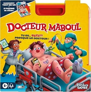 Hasbro Gaming Docteur Maboul, Jeu de Plateau électronique avec Mallette de Transport Tout-en-Un - Version française, Jeu de Société Moderne pour Enfants et Famille, avec Mallette, 2 Modes de Jeu