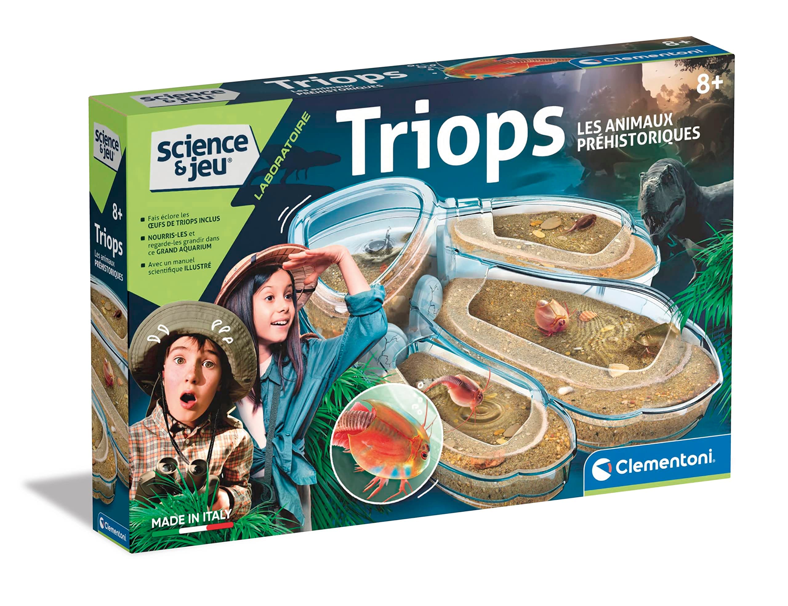 Clementoni Clementoni | Triops: Prehistoric Animals for Children 8+ | Science & Game | Science Kit | Aquarium with Magnifying Glass and Thermometer | Breeding Prehistoric Crustaceans | Gift Idea