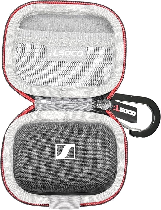 RLSOCO Case for Sennheiser Momentum True Wireless 4/True Wireless 3 Earphones (Black) - Image 1