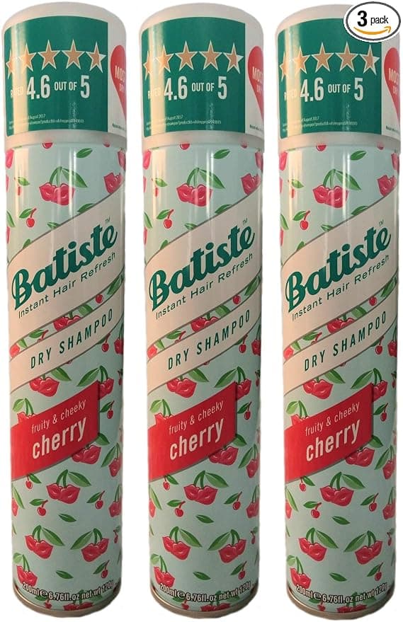 3 x Dry Batiste Shampoo - Cherry - The Perfect Solution For Beautiful Hair - 200ml
