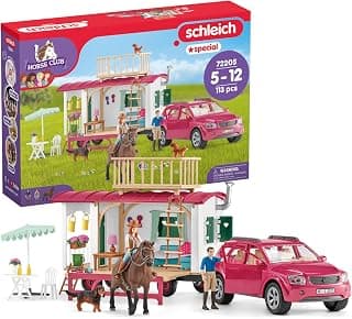 Horse Club | Caravan Adventure 72205 | Set with Caravan, SUV, 2 Figures, Horse & Dog | Toy Horses Accessory from 5 Years | 113 Pieces | Amazon Exclusive