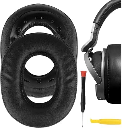 Geekria QuickFit Replacement Ear Pads for Sony MDR-HW 700/700DS Wireless Headphones with Video Guide (Black) - Image 1