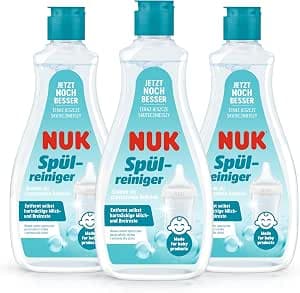 Nuk Baby Bottle Washing Up Liquid | 500ml | Ideal for Cleaning Baby Bottles, Teats and Baby Accessories | Fragrance Free | pH Neutral | 100% Recyclable Bottle | 3 Count