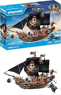 Playmobil 71530 Bateau Pirates - Prenez Le Large et embarquez pour Une Chasse au trésor en mer aux côtés des Pirates - Comprenant des canons, des projectiles et Un Ancre - Pirates - Dès 4 Ans