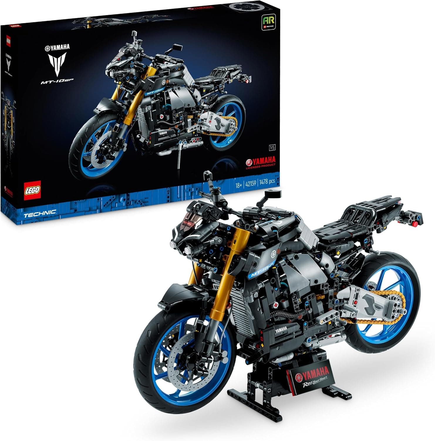 LEGO Technic Yamaha MT-10 SP - Maquette à Construire de Moto pour Adultes - Modélisme Authentique avec Moteur 4 Cylindres et Direction Fonctionnelle - Idée Cadeau Hommes et Femmes 42159 - Image 1