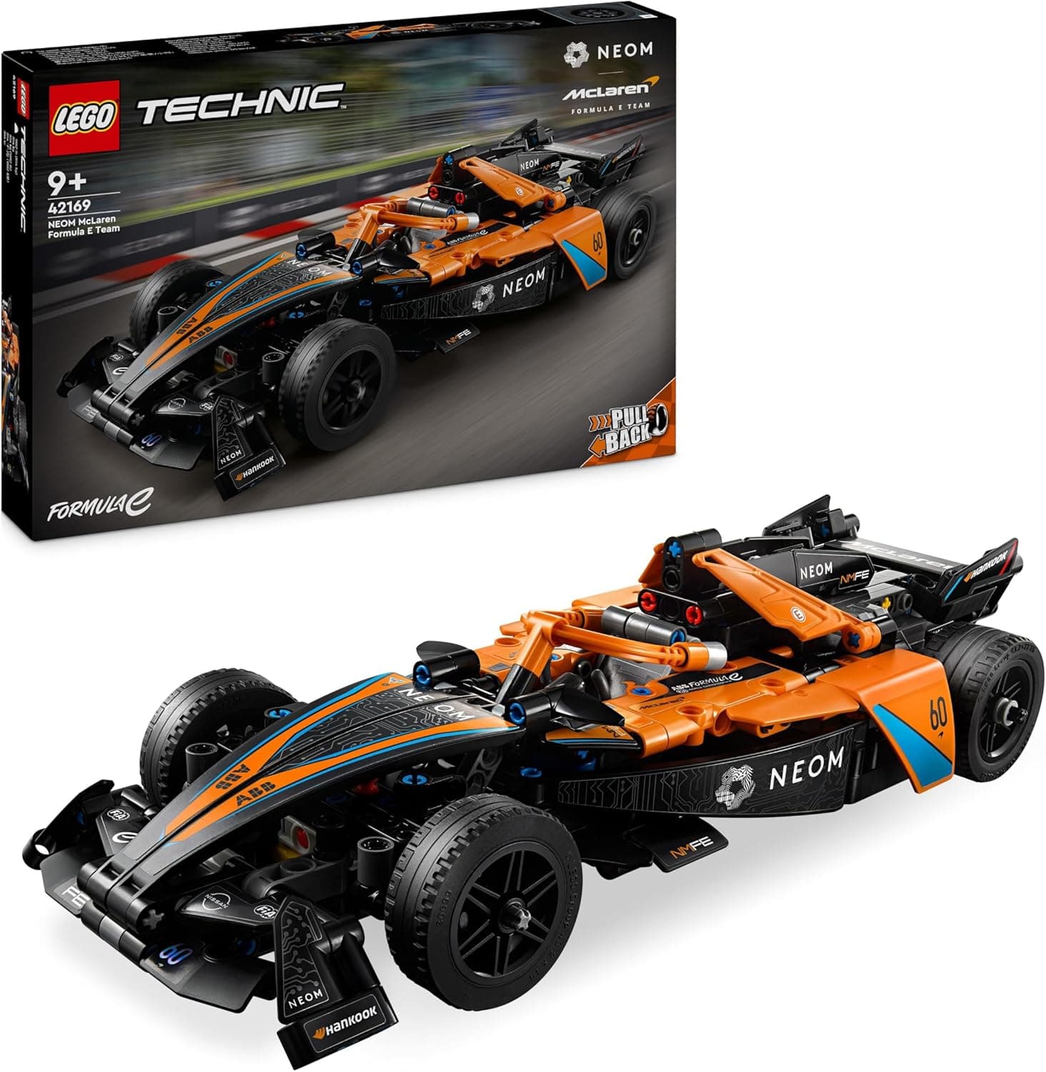 LEGO LEGO Technic NEOM McLaren Formula E Race Car, Voiture Jouet pour Enfants dès 9 Ans, Garçons et Filles, Set de Construction de Voiture à Rétrofriction, Décoration Chambre d'enfant, Idée Cadeau 42169