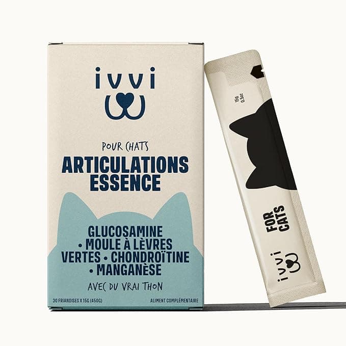 Salmon Oil ivvi Joints Essence for Cats – Lick Cream with Glucosamine, Chondroitin, Green Mussel & Salmon Oil – Joint Support – 30x15g – Real Tuna