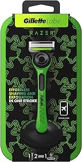 Labs, Razer Limited Edition, Exfoliating Shaver, Travel Case, 1 Handle - 2 Blades, Green