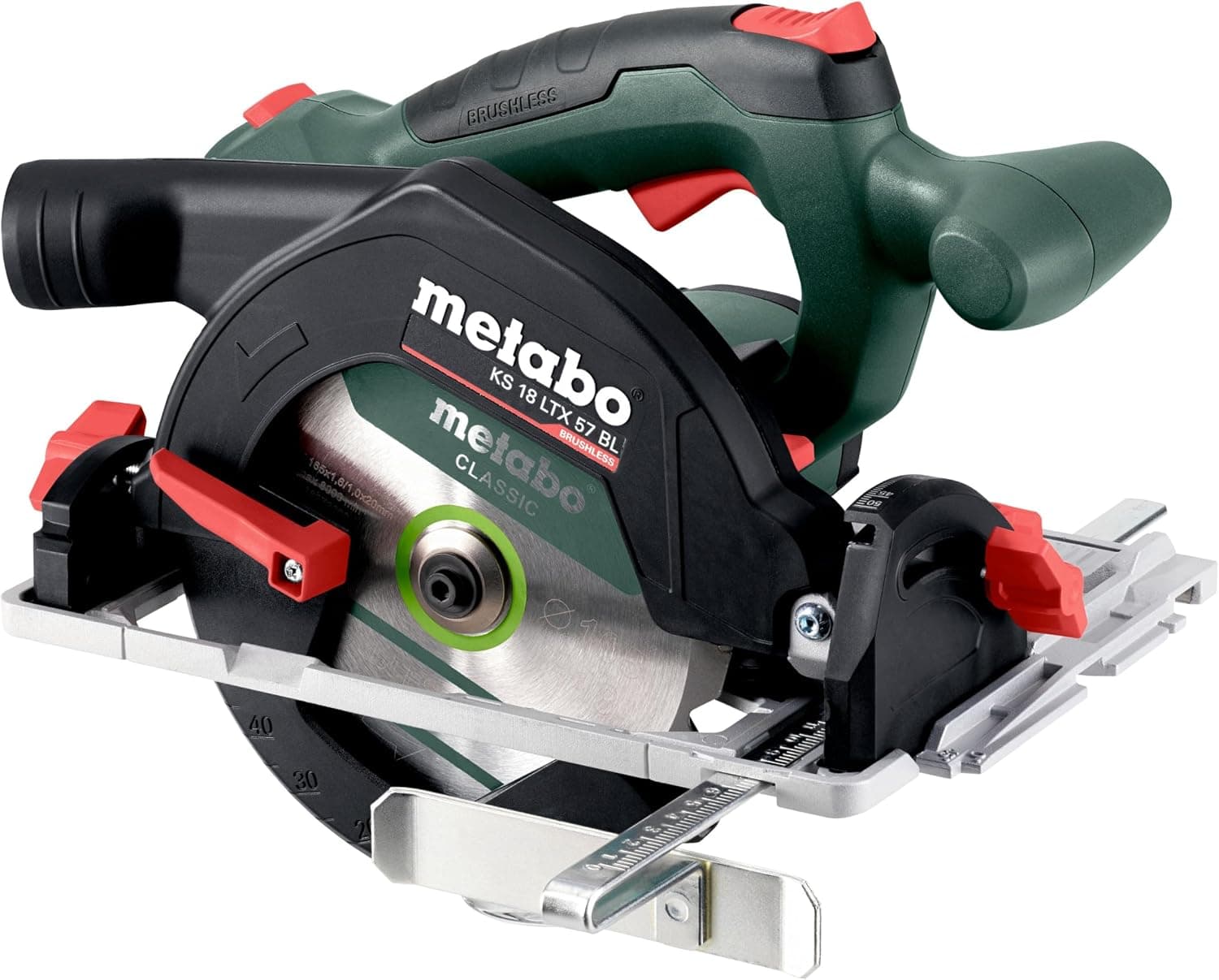 Metabo KS 18 LTX 57 BL Cordless Portable Circular Saw Max. Cutting Depth (90°) 57 mm Without Battery Without Tank