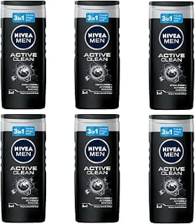 Nivea Men Active Clean Lot de 6 shampoings gel douche pour homme