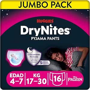 Huggies Drynites Girls 4-7 Years (17-30 kg) - Absorbent Sleep Underwear for Bedwetting Children - x16 Pants