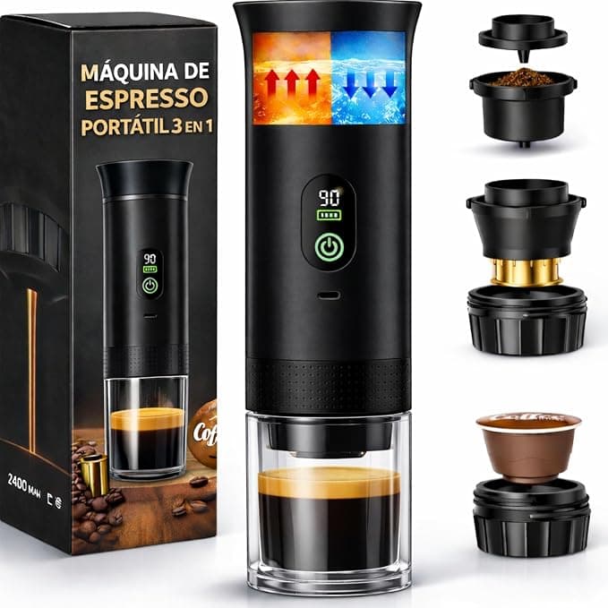 Portable Capsule Coffee Maker Compatible with Nespresso Dolce Gusto and Ground Coffee - 2026 Upgraded Version Coffe Machine - Universal Portable Coffee Maker with LED Display and More Capacity - Image 1