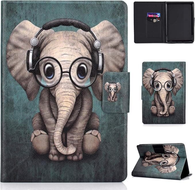Housse Étui pour Amazon Kindle 2019 (10ème génération), Slim Coque Cover Case de Protection avec Fonction Veille/Réveil Automatique, l'éléphant - Image 1