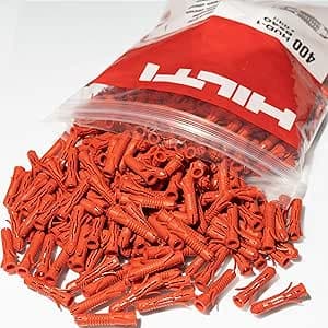Hilti Dübel HUD 1 & 2 All Sizes to Choose From (5 mm-12 mm) Dübel Universal Fastener Large Packs (400 Pieces HUD-2 8x40)