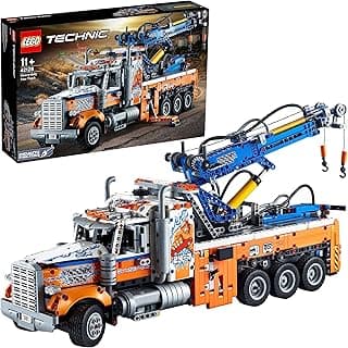 42128 Technic Heavy Tow Truck Toy Truck with Crane, Construction Toy for Kids