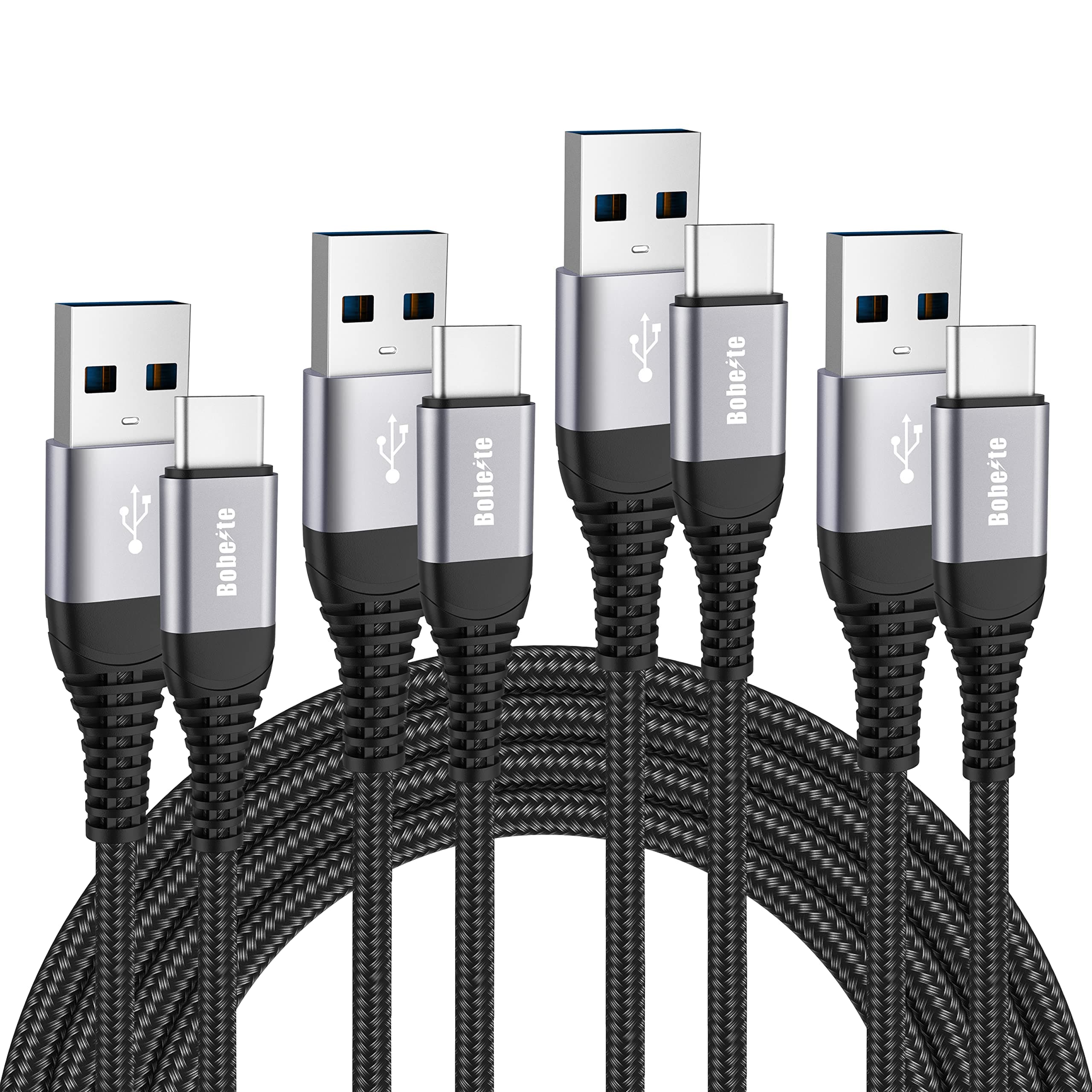 USB C Fast Charge Cable [Pack of 4, 1M+2M+2M+3M], USB Type C Charger Cable for Samsung Galaxy S20 S21 S22 Plus Ultra S10 S10E S8 S9,A51 A71 A31 A52 A72,A41 A21 A21S A50 A44 0A70 ,A3 A5 2017 - Image 1