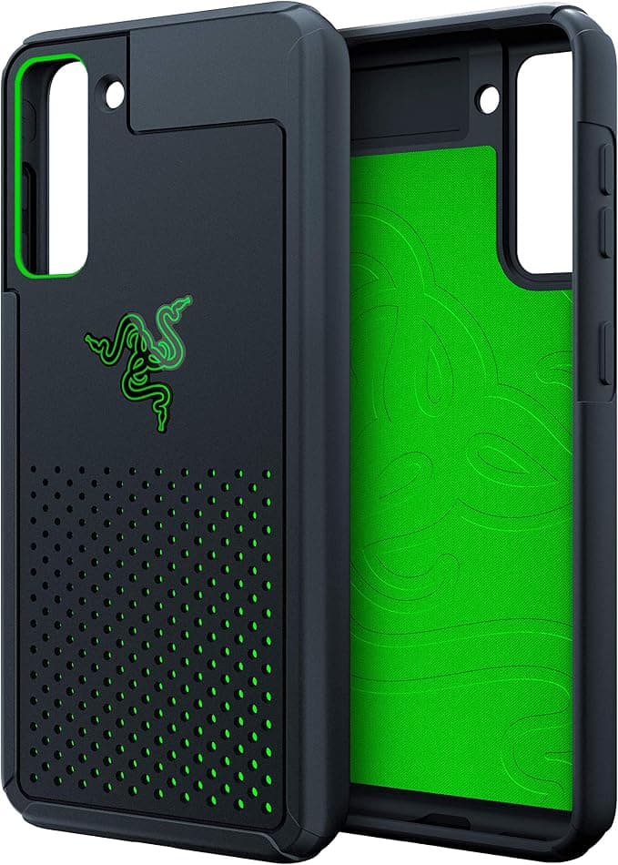 Razer Arctech Pro Black pour Samsung Galaxy S21 - Coque de protection avec technologie de refroidissement Thermaphène (protection contre les chutes de 3 mètres) Noir - Image 1