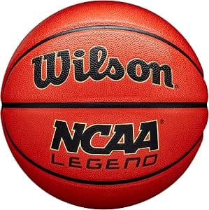 Wilson NCAA Legend Basketball, Outdoor & Sports Hall, Leather, Size: 6, Orange/Black