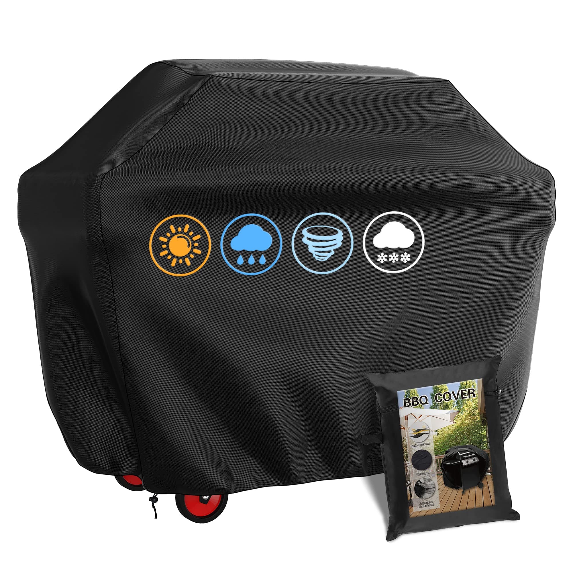 Rectangular Outdoor Barbecue Cover 145 x 61 x 117 cm, 210D Waterproof Anti-UV Waterproof Grill Cover for Weber, Holland, Jennair Campingaz etc - Image 1