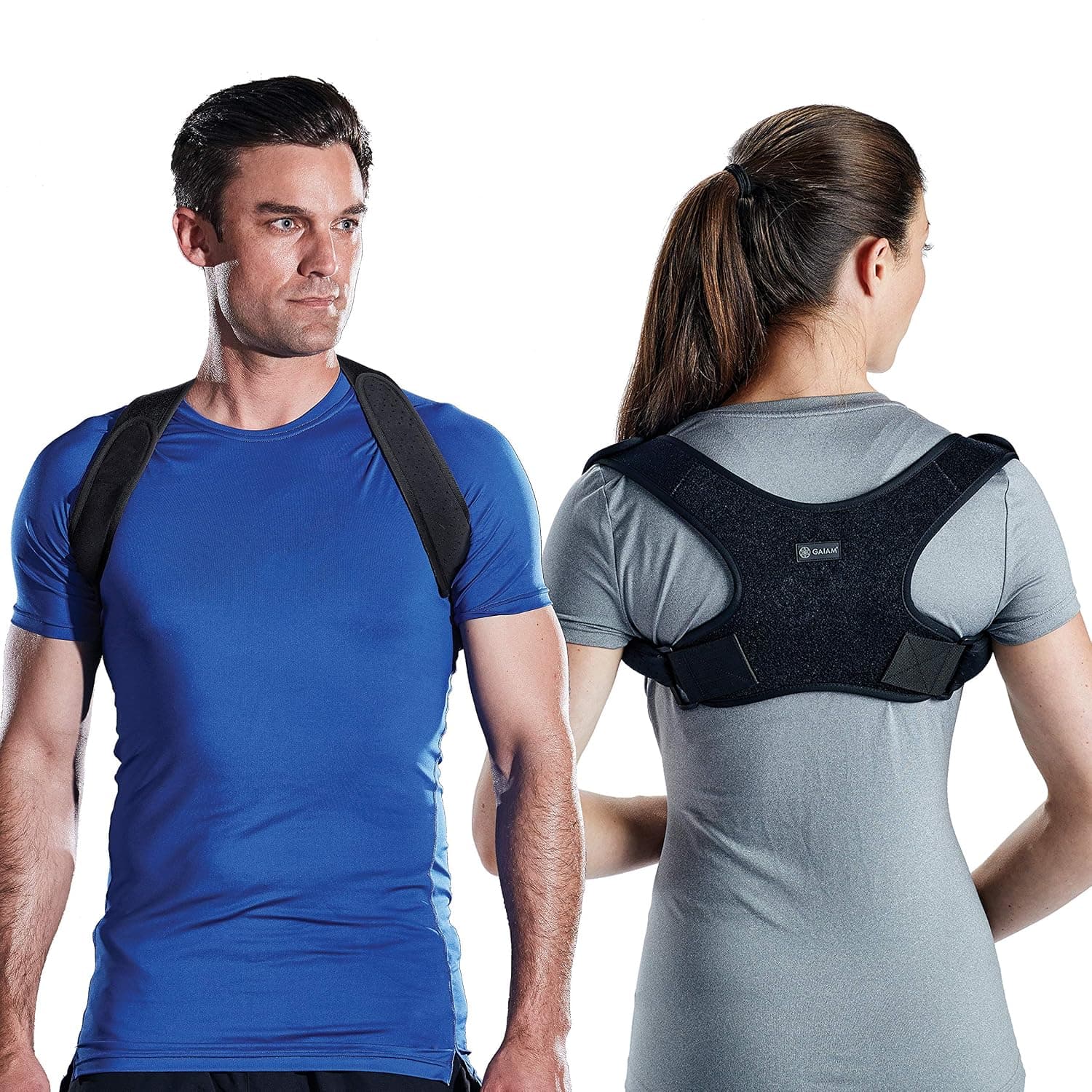 Gaiam Correcteur de posture Restore pour homme et femme – Support en néoprène avec sangles réglables