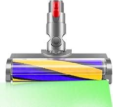 Brosse motorisée avec lumière verte compatible pour Dyson V10 V8 V11 V15 V7 Rouleau souple, convient pour les sols durs parquet et coins étroits