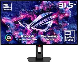 ASUS ROG Strix OLED XG32UCWMG Gaming Monitor – 32 Inches (31.5 Inch Display) OLED Glossy 4K TrueBlack