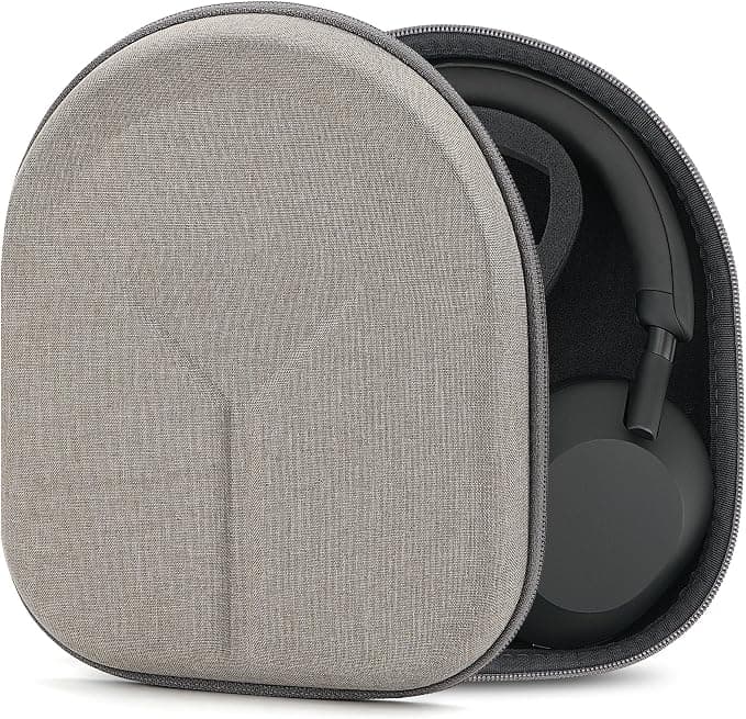 Geekria Shield Headphone Case Compatible with Sony WH-1000XM5, WH-1000XM4, WH-1000XM3, WH-1000XM2, WH-910N, Replacement Hard Carrying Case with Cable Storage (Light Brown) - Image 1