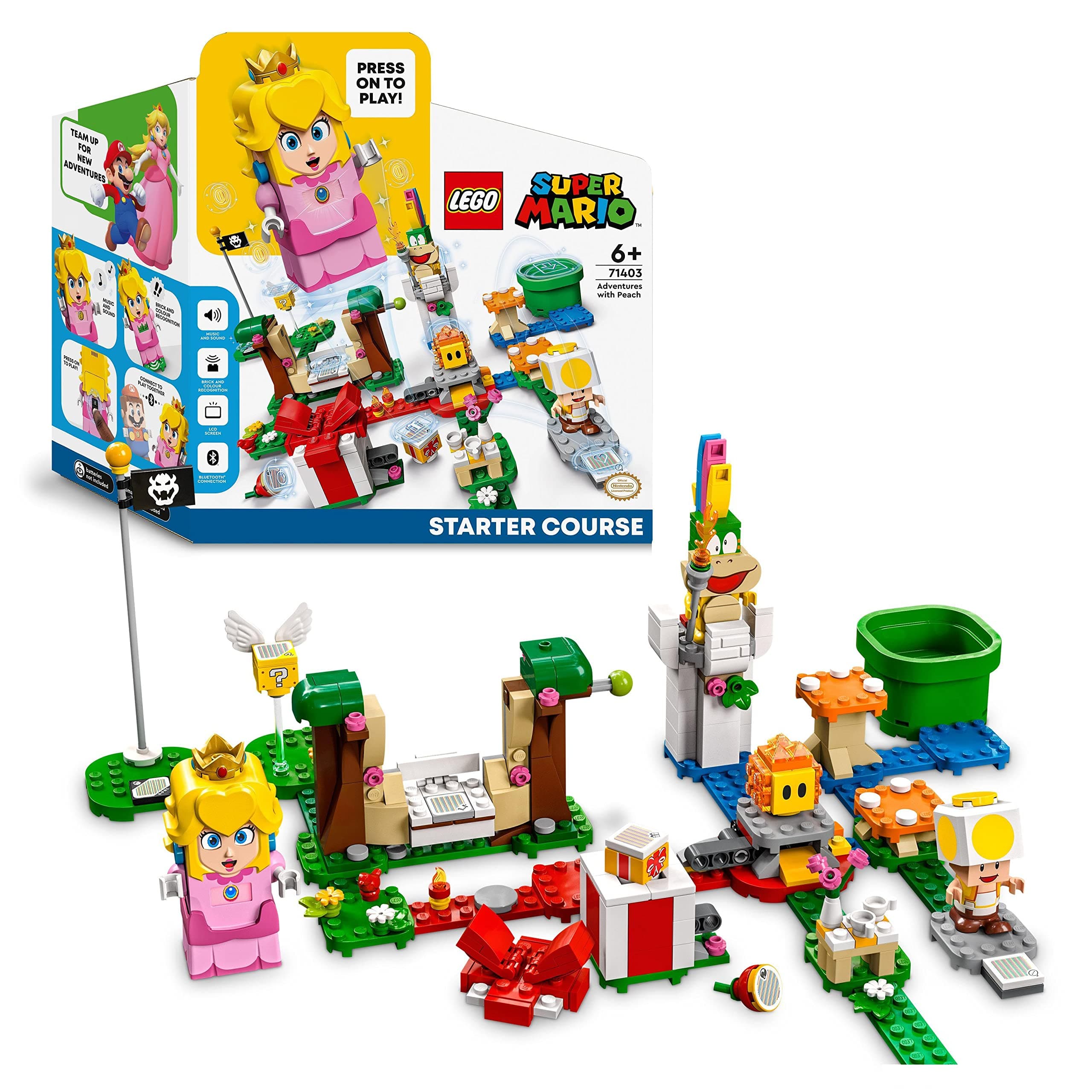 LEGO 71403 Super Mario Pack de Démarrage Les Aventures de Peach, Jouet Construction, Figurine Interactive, Toad, pour les Enfants de 8 Ans et Plus - Image 1