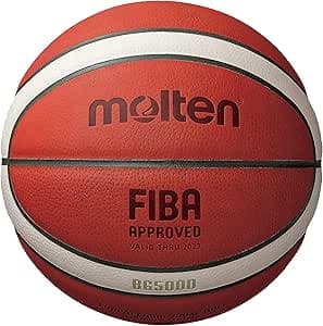 Molten BG-Series Leather Basketball BG-Series BG5000 Approved Size 7 Two Tone (B7G5000)