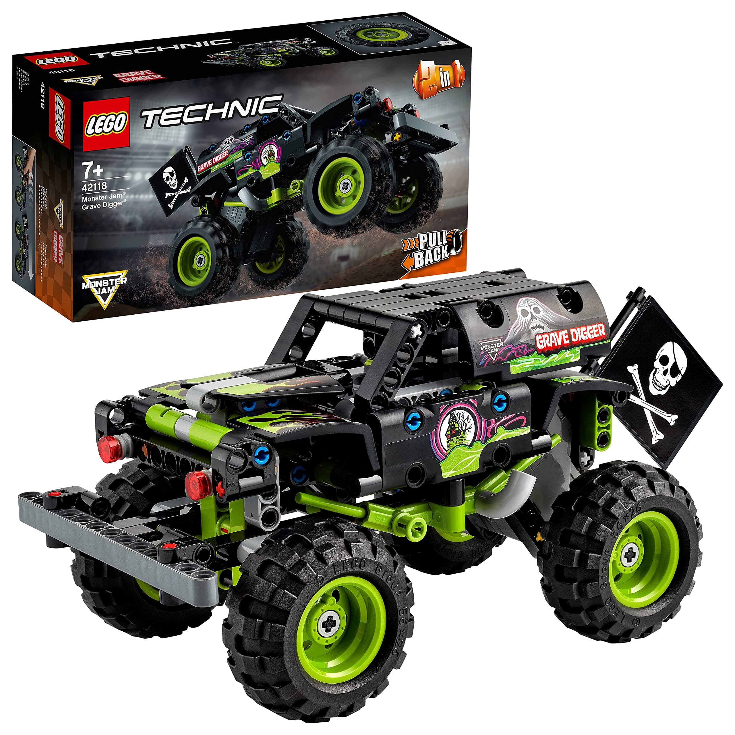 LEGO 42118 Technic Monster Jam Grave Digger, Off-Road Remote Control Car, Monster Truck Toy, Radio Controlled Buggy, Gift for Children from 7 Years Old - Image 1