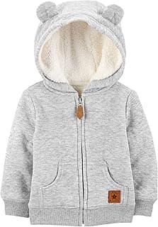 Simple Joys by Carter's Hooded Sweater Jacket with Sherpa Lining Blouson de Polyester molletonné Mixte bébé (Lot de 1)