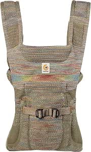 Ergobaby Aerloom Baby Carrier for Newborn to Little Child, 3 Ergonomic Positions, on the Belly or Back, Formaknit, Seagrass Green