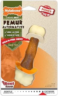 Thigh Bone Alternative - No Mess Chew Toy, Beef Flavour, for Medium Dogs (up to 16kg), Powerful/Extreme Chew Dogs