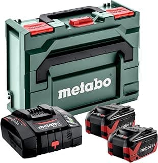 metabo Basic Kit – 2 LiHDX 8.0Ah Batteries Fast Charger ASC 290, metaBOX 145 – Powerful, Durable, 18V Battery Technology – Ideal for Professionals