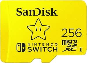 SanDisk SanDisk microSDXC for Nintendo Switch, Super Mario Super Star 256GB, UHS-I Card, up to 100MB/s, Licensed Nintendo, Class 10, U3